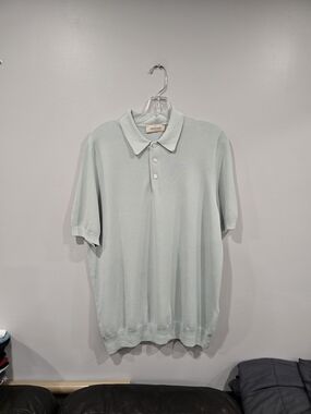 Men's Pale Mint Polo Shirt with Collar